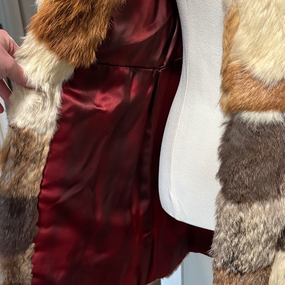 Patchwork Rabbit Fur Coat - Picture 2 of 2